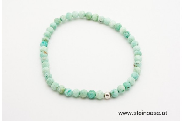 Armband Türkis hell, 4mm facettiert